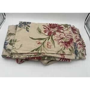 Pottery Barn Duvet Cover Set Marla Full Queen Linen Cotton Roses Iris 86”x82”